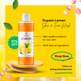 RUPAM Lemon Brightening Facewash for Men & Women | Refreshing Cleanser for Glowing Skin